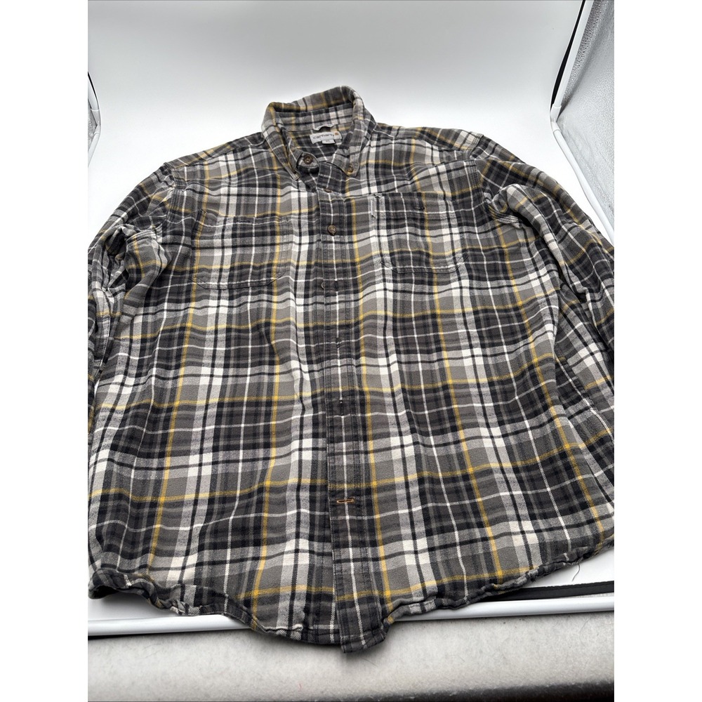 Carhartt Relaxed Fit Flannel Mens Size‎ 2XL Multicolor Plaid Button Down